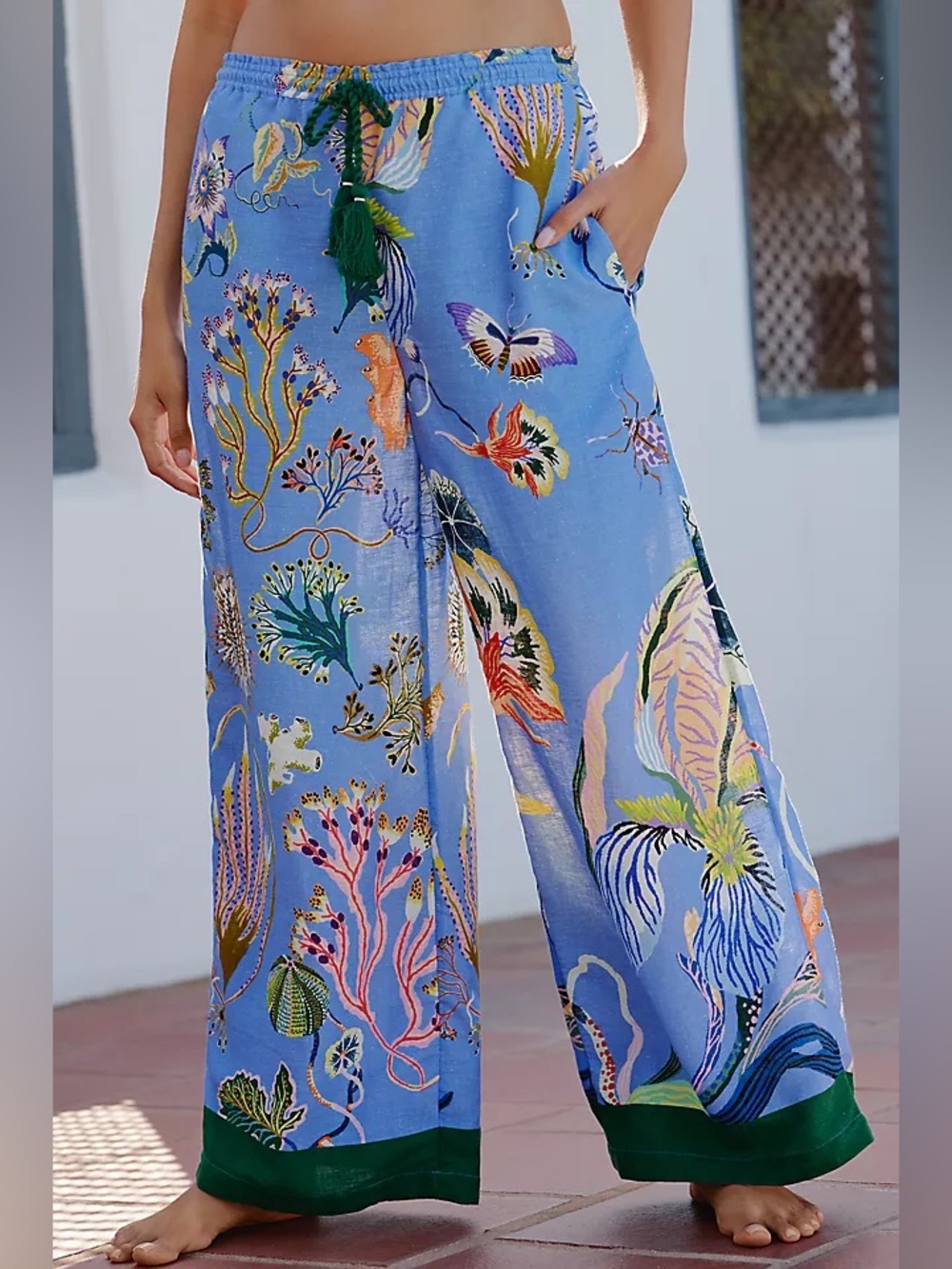 Celandine X Anthropologie Gordon Linen Blend Wide Leg Pants
